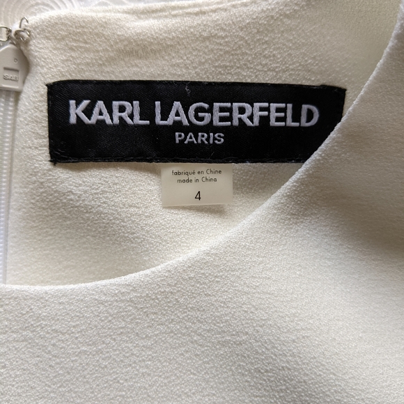 Karl Lagerfeld Paris White Sleeveless Dress size 4 - Picture 3 of 13
